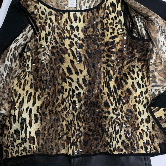 ADRESSING WOMAN ANIMAL PRINT SEQUIN CAMISOLE AND MATCHING JACKET SIZE L - Picture 14 of 16